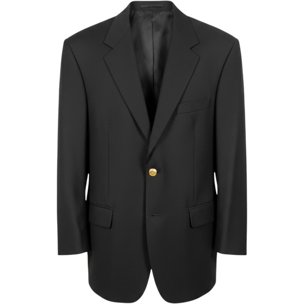Vintage Wimbledon of England Blazer Mens Black Gold Buttons Dillard's Sport Coat